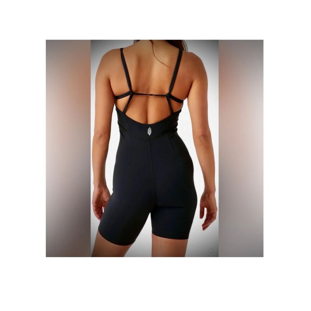 Free people runsie romper black